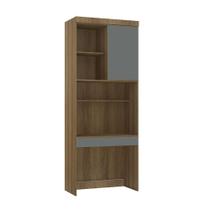 Bancada De Estudos Modulada 1 Porta 90cm Veneza Luciane Móve Avelã Pf/cinza Supremo Pf