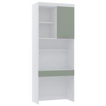 Bancada De Estudos Modulada 90cm 1Porta Alpes Branco/Verde