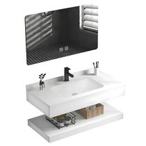 Bancada de Porcelanato Com Cuba de Cerâmica e Espelho com Led