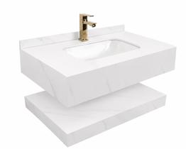 Bancada de Porcelanato para Banheiro com Cuba de Cerâmica Bancada de Porcelanato para Banheiro com Cuba de Cerâmica