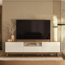 Bancada De Sala Com 5 Gavetas E Pés De Madeira Inclinados