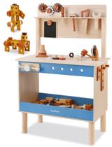 Bancada de trabalho de brinquedo PairPear Kids Tool Bench com martelo e ferramentas de brinquedo