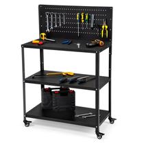 Bancada de trabalho OLBRUS 128x85x44 cm Aço 272 kg Capacidade Pegboard