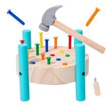 Bancada de trabalho para bebês OUJILA Pounding Hammer Toy Wood aprovada pelo CPC Bancada de trabalho para bebês OUJILA Pounding Hammer Toy Wood aprovada pelo CPC