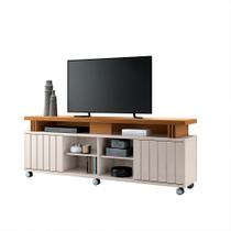 Bancada Decorativa Briz 1.8 Porta Deslizante TV até 70 Pol Off White/Cinamomo G26 - HB Móveis