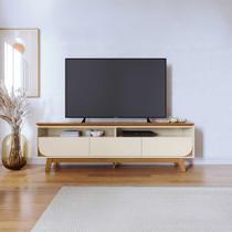 Bancada Decorativa Saiko MDP Pintura UV 3 Gavetas Corrediças Telescópicas até 75 Cinamomo/OffWhite G97 - Gran Belo