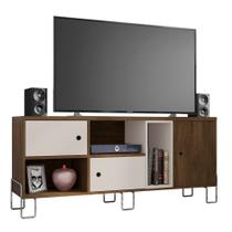 Bancada Dinamarca Para Sala Rack Escritório Cedro E Nude Bancada Dinamarca Para Sala Rack Escritório Cedro E Nude