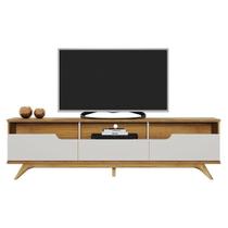Bancada Diplomata para TV 65" 200CM MDF com LED Off White Valdemóveis Bancada Diplomata para TV 65" 200CM MDF com LED Off White Valdemóveis
