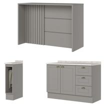 Bancada E Balcao Gourmet 146 cm CE817 Americana Cinza Calcare Henn