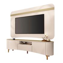 Bancada Elara e Painel Armony TV até 80” Pés Madeira Maciça Bancada Elara e Painel Armony TV até 80” Pés Madeira Maciça