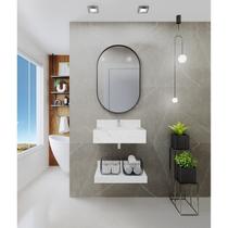 Bancada em Porcelanato para Banheiro 60cm Com Cuba BRANCO