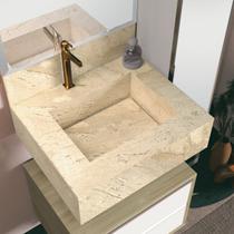 Bancada em Porcelanato para Banheiro 60cm Max com Cuba Esculpida Bancada em Porcelanato para Banheiro 60cm Max com Cuba Esculpida