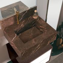 Bancada em Porcelanato para Banheiro 60cm Max com Cuba Esculpida Bancada em Porcelanato para Banheiro 60cm Max com Cuba Esculpida