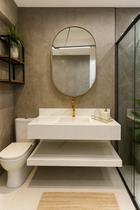 Bancada em Porcelanato para Banheiro 80cm Com Cuba