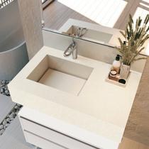 Bancada em Porcelanato para Banheiro 80cm Max com Cuba Esculpida Bancada em Porcelanato para Banheiro 80cm Max com Cuba Esculpida