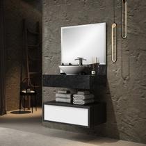 Bancada em Porcelanato para Banheiro 80cm Max para Cuba de Apoio Preto/Black Bancada em Porcelanato para Banheiro 80cm Max para Cuba de Apoio Preto/Black