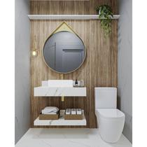 Bancada em Porcelanato Para Banheiro Completo Alto Padrao 80cm Sem Cuba