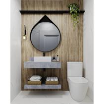 Bancada em Porcelanato Para Banheiro Completo Alto Padrao 80cm Sem Cuba