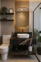 Bancada em Porcelanato Para Banheiro Completo Alto Padrao 80cm Sem Cuba