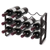Bancada empilhável Wine Rack Carperifer 12 garrafas de 3 camadas Bancada empilhável Wine Rack Carperifer 12 garrafas de 3 camadas