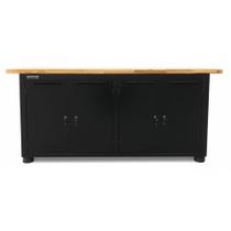 Bancada fechada com 4 portas tampo de madeira - RLL-213P (Preto) Bancada fechada com 4 portas tampo de madeira - RLL-213P (Preto)