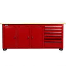 Bancada fechada com 6 gavetas e 3 portas - RLL-214 (Vermelho)