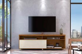 Bancada Frizz Cross para TV de até 65 polegadas - CEDRO (NATURALE) / OFF WHITE - Madetec