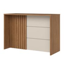 Bancada Gourmet para Cozinha com Ripado Henn Americana MDF Nature/Areia