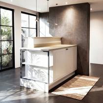Bancada Ilha 138cm Cozinha Évora Branco Ártico/Carvalho Nature