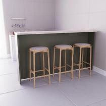 Bancada Ilha 200cm 100% MDF Cozinha Sevilha
