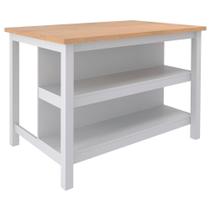 Bancada Ilha Cozinha 2 Prateleiras 120x80 Cm Cd1019 Cinza Dtall