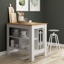 Bancada Ilha Cozinha Gourmet 103x92cm Mdp 0746 Menu Móveis Branco Carvalho Bancada Ilha Cozinha Gourmet 103x92cm Mdp 0746 Menu Móveis Branco Carvalho