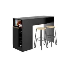 Bancada Ilha Cozinha Gourmet 136x92cm Mdp 0535 Menu Móveis Preto Bancada Ilha Cozinha Gourmet 136x92cm Mdp 0535 Menu Móveis Preto