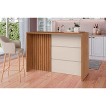 Bancada Ilha Cozinha Gourmet Requinte Nature/Areia - Henn