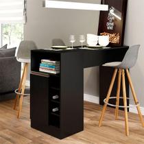 Bancada Ilha De Cozinha Americana 136x92 Mdp Menu Móveis Preto