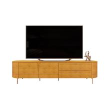Bancada MDF Avatar para TV até 75 Portas de bater 2 Gavetas Pés Dourados Mel G18 - Gran Belo