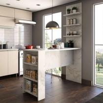 Bancada Mesa Gourmet para Cozinha com Painel Suprema Luciane Móveis Bancada Mesa Gourmet para Cozinha com Painel Suprema Luciane Móveis