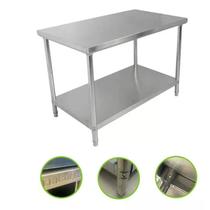 Bancada Mesa Total Inox 100x70cm Industrial Com Prateleira