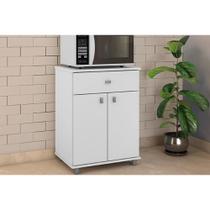 Bancada Multiuso p/ Área Serviço Balcão ASM168 c/ 2 Portas e 1 Gaveta Branco - Movelbento