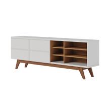 Bancada Noronha 180cm 2 Portas de Giro Off White Matte/Freijo - SSX Multicoisas Bancada Noronha 180cm 2 Portas de Giro Off White Matte/Freijo - SSX Multicoisas