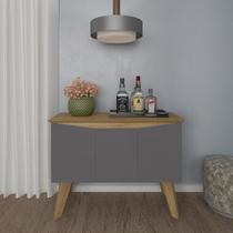 Bancada Oásis Carvalho C/ Grafite 3 Portas Tampo