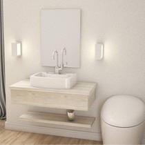 Bancada para Banheiro 80cm com Cuba Aria e Prateleira 805w Metrópole - Compace