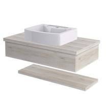 Bancada para Banheiro 80cm com Cuba Aria e Prateleira 805w Metrópole