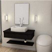 Bancada para Banheiro 80cm com Cuba Aria e Prateleira 805w Metrópole