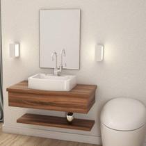 Bancada para Banheiro 80cm com Cuba Aria e Prateleira 805W Metrópole