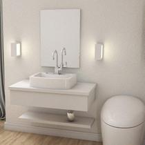 Bancada para Banheiro 80cm com Cuba Aria e Prateleira 805w Metrópole