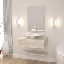 Bancada para Banheiro com Cuba Folha F44 Prateleira e Espelheira 606W Metrópole