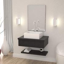 Bancada para Banheiro com Cuba Q35 Prateleira e Espelheira 606w Metrópole