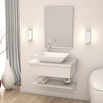 Bancada para Banheiro com Cuba RT45 Prateleira e Espelheira 606w Metrópole Bancada para Banheiro com Cuba RT45 Prateleira e Espelheira 606w Metrópole