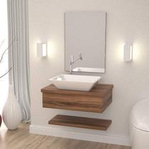 Bancada para Banheiro com Cuba RT45 Prateleira e Espelheira 606w Metrópole